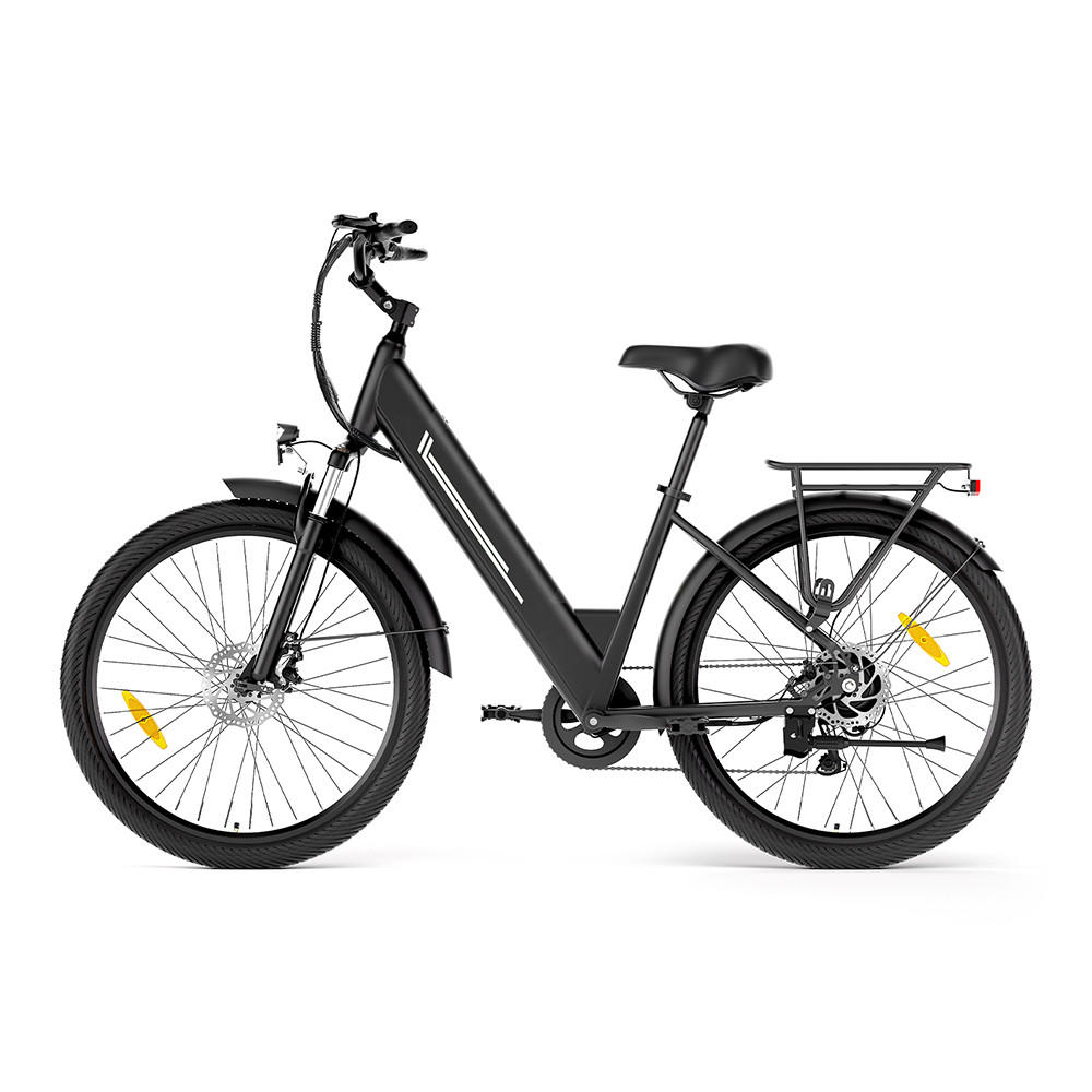 E-BIKE mit hydraulischen Scheibenbremsen, 100 km Reichweite & 80 mm Federweg (Schwarz) - Schwarz, Kunststoff (85cm) - Touroll