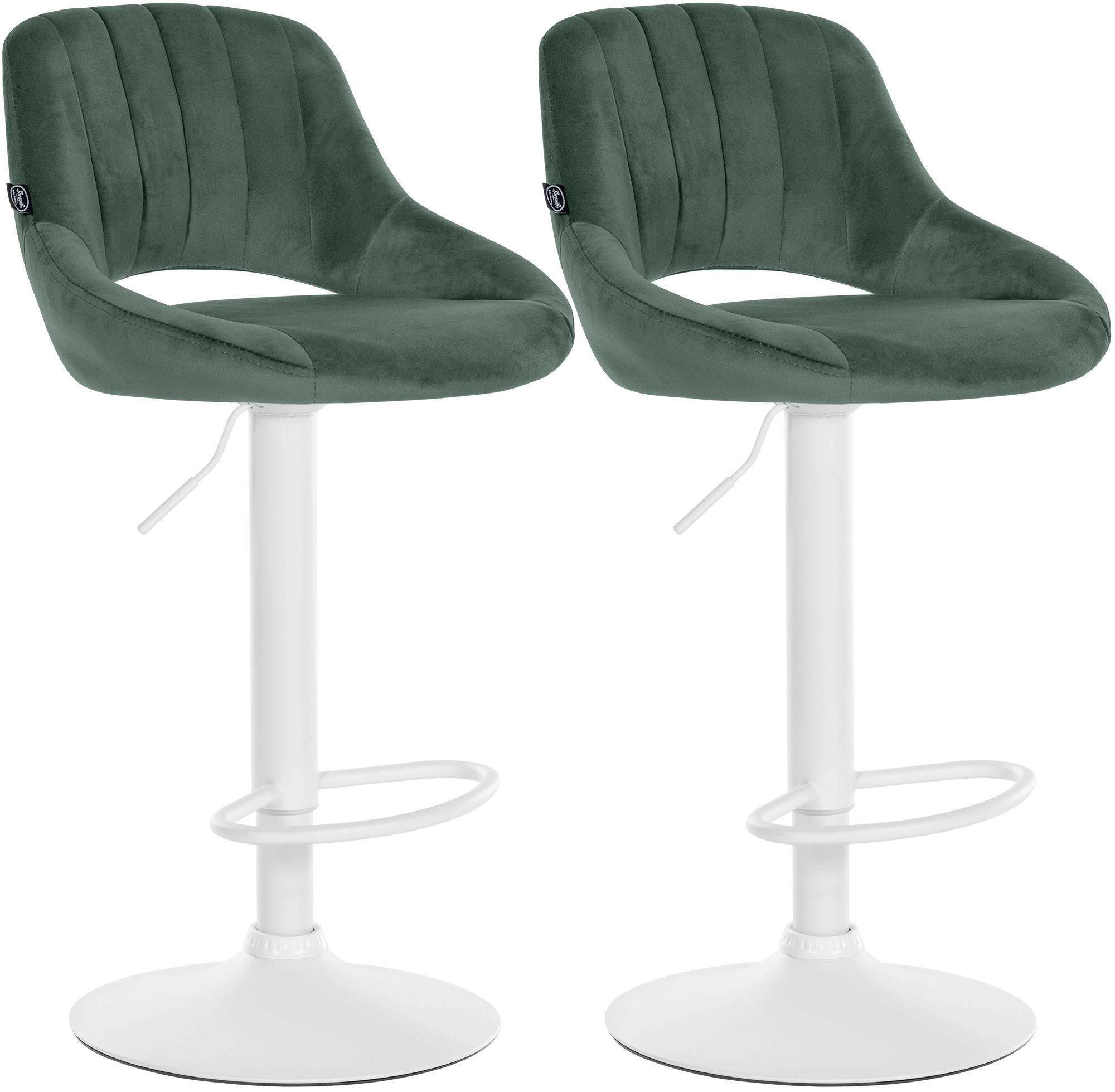 BARHOCKER 2 Samt Grün - Weiß/Grün, Textil (47/85/48cm) - CLP