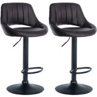 BARHOCKER 2er Set Milos Kunstleder B braun - Schwarz/Braun, Kunststoff/Metall (47/106/48cm) - TPFLiving