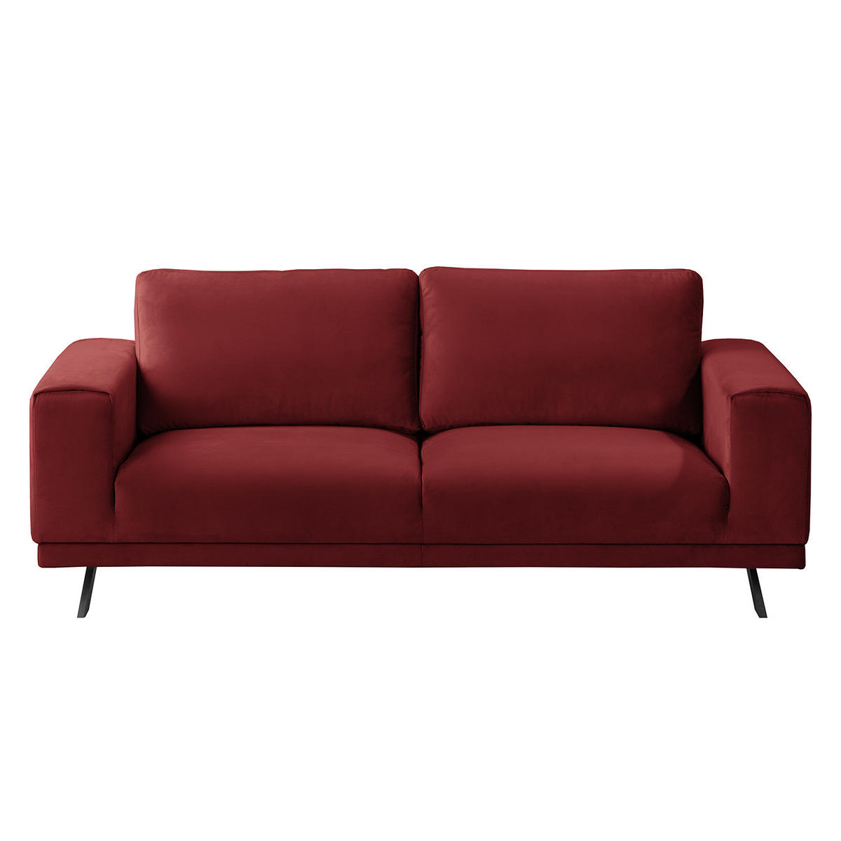 2-SITZER SOFA - Samt - Rot, Textil (196/81/89cm) - home24
