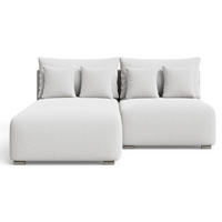 ECKSOFA Ronni Bouclé-Stoff Weiß Links - Weiß, Holz/Textil (206/190cm) - Graingold