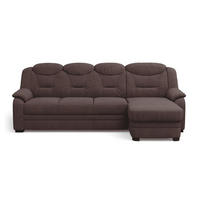 ECKSOFA mit Schlaffunktion – weiches Chenille-Gewebe - Rotbraun/Dunkelbraun, Holz/Kunststoff (162/257cm) - Cotta