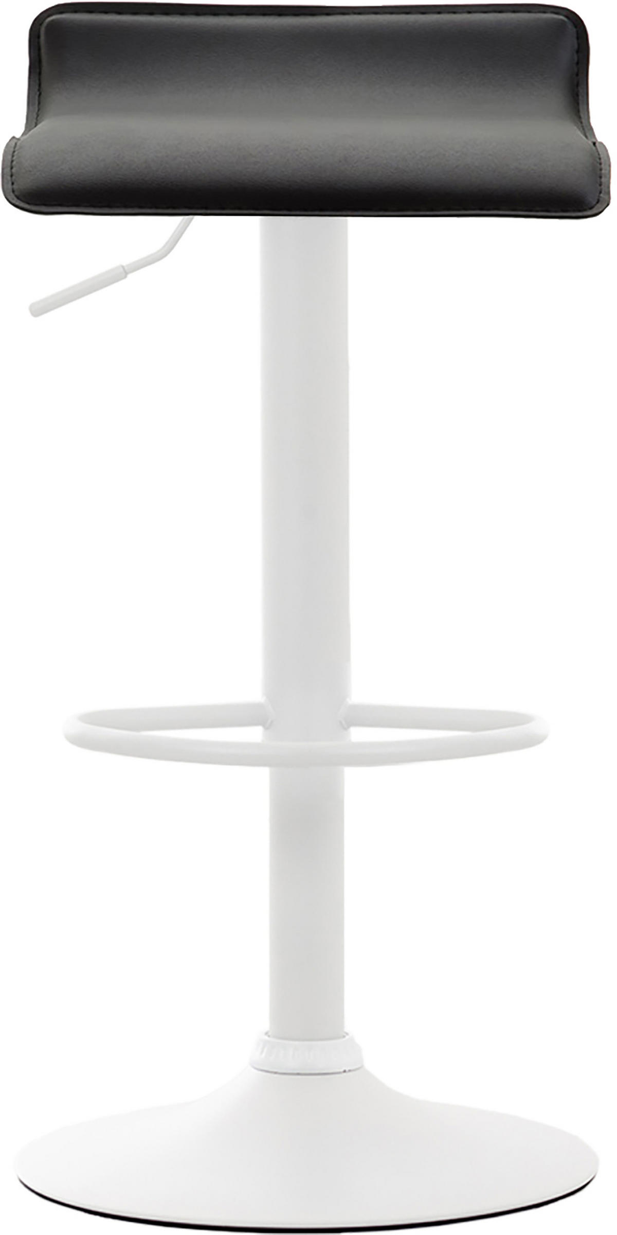 BARHOCKER Dynasty Kunstleder weiß schwarz - Schwarz/Weiß, Kunststoff/Metall (36/84/39cm) - TPFLiving