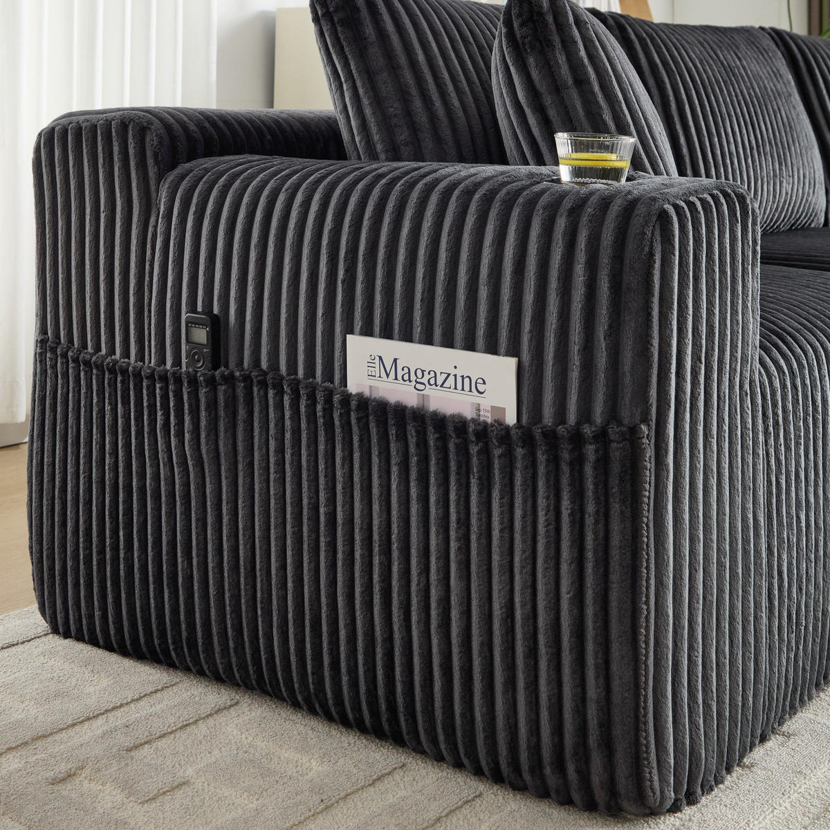 ECKSCHLAFSOFA Modulares Sofa mit Schlaffunktion,Chaiselongue + Zweisitzer,Grau - Grau, Textil (257/160cm) - LVHOM
