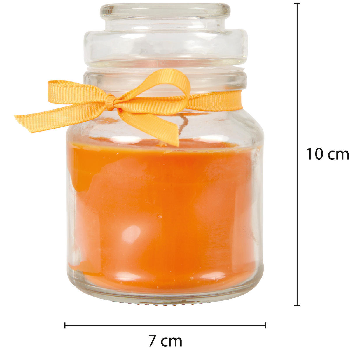 DUFTKERZE im Bonbonglas mit Deckel Honigmelone 30h - Orange, Glas (7/10cm)