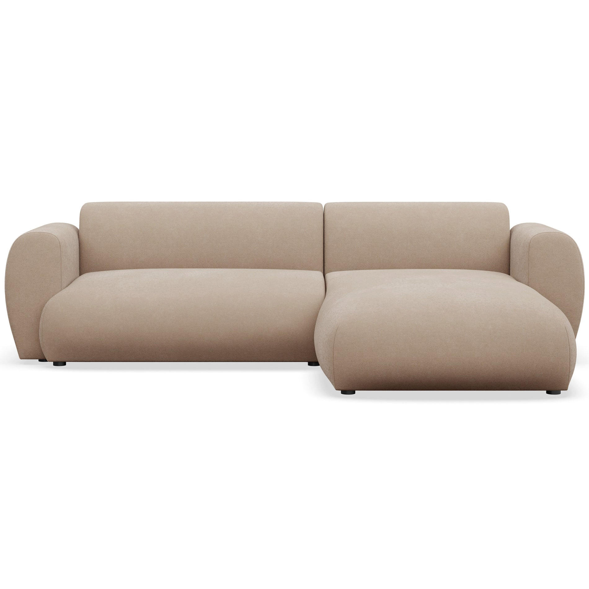 ECKSOFA Emia Beige rechts - Beige/Schwarz, Kunststoff/Textil (156/262cm) - Selsey