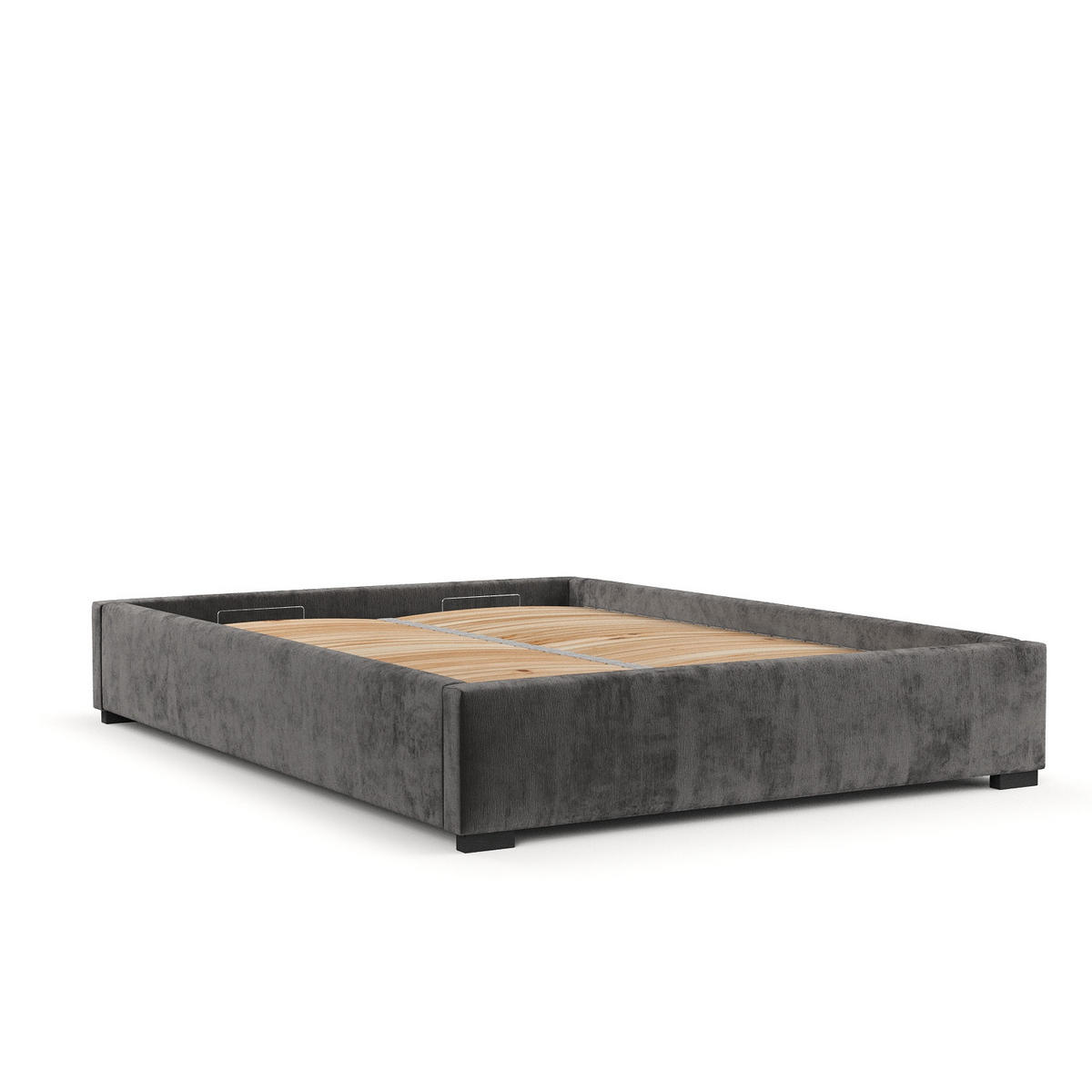 POLSTERBETT Maple Anthrazit 160/200 cm im Chenille-Stoff - Anthrazit/Schwarz, Holz/Holzwerkstoff (160/200cm) - Maison de Reve