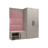 GARDEROBEN-SET Medi I - Kaschmir/Hellrosa, Holzwerkstoff/Kunststoff (80/191/50cm) - MIRJAN24