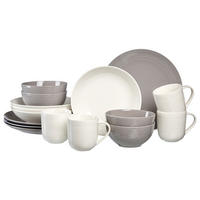 KOMBISERVICE Levi Weiß-Grau 16er Set - Weiß/Grau, Keramik (36/33/54cm) - Ritzenhoff Breker