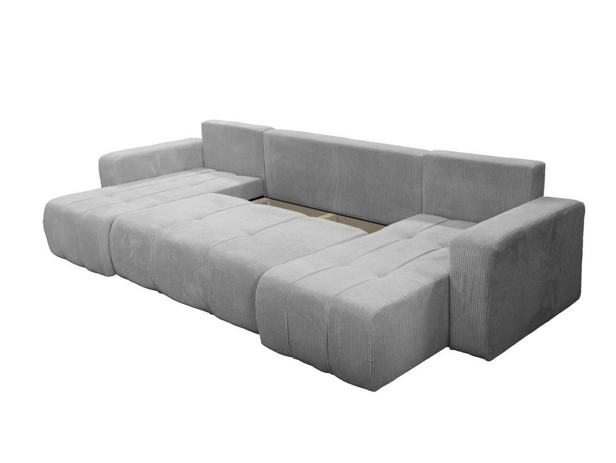 WOHNLANDSCHAFT Aice U-Form 317 cm – mit Schlaffunktion, Bettkasten, Kissen & bequemer Wellenfederung - Blau, Kunststoff (317/85/146cm) - Wohnideebilder