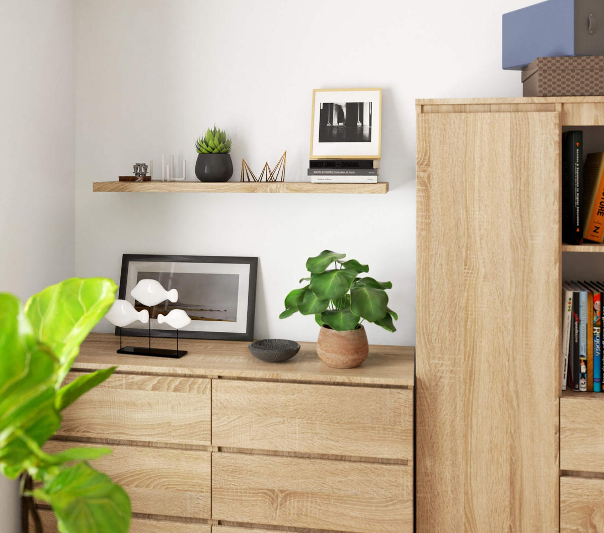 WANDREGAL Sonoma Eiche 100x20x3.2 cm - Sonoma Eiche, Holzwerkstoff (100/3.2/20cm) - Akord