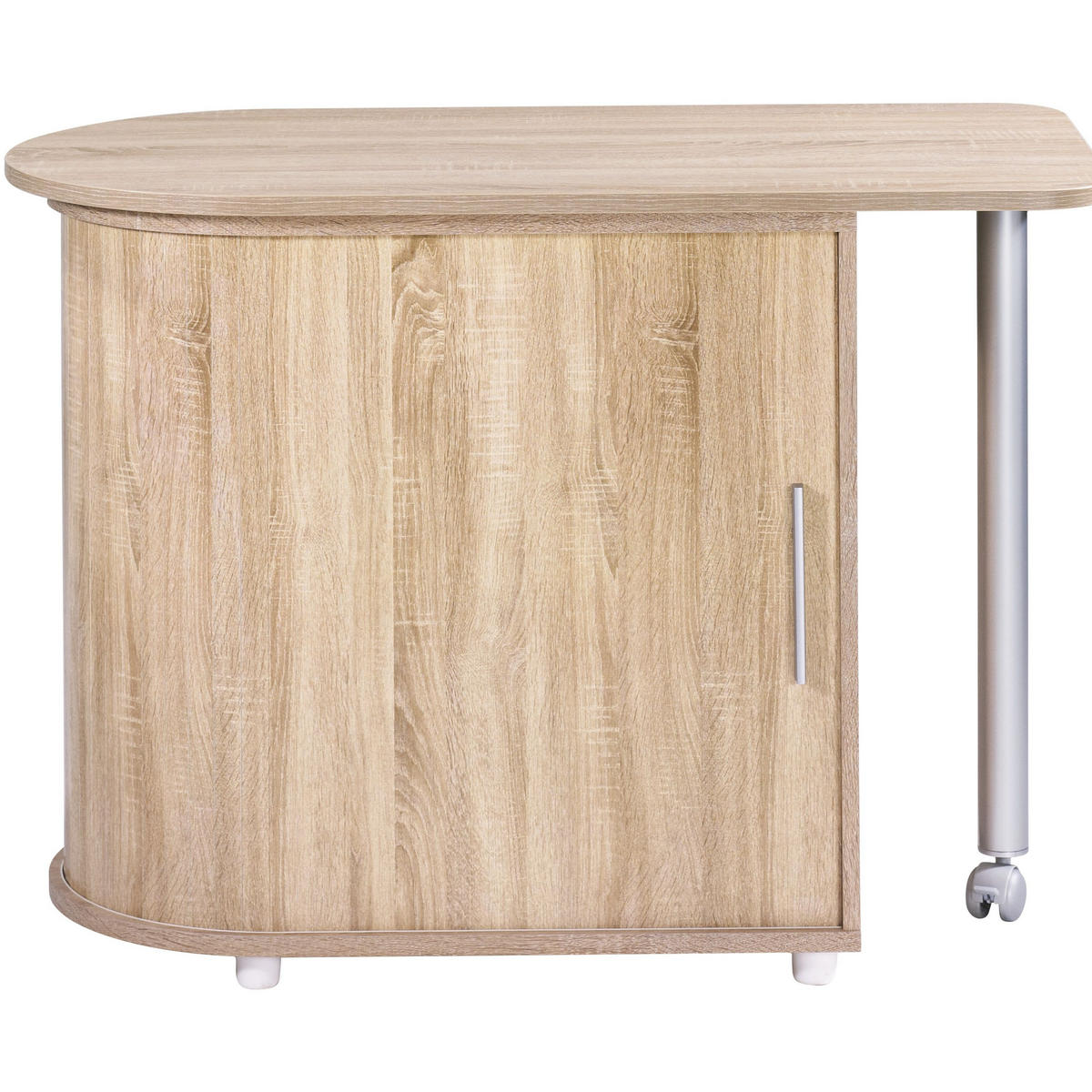 COMPUTERTISCH mit Rolladentür 55/131/75cm - Eichefarben, Holzwerkstoff (55/131/75cm) - Simmob