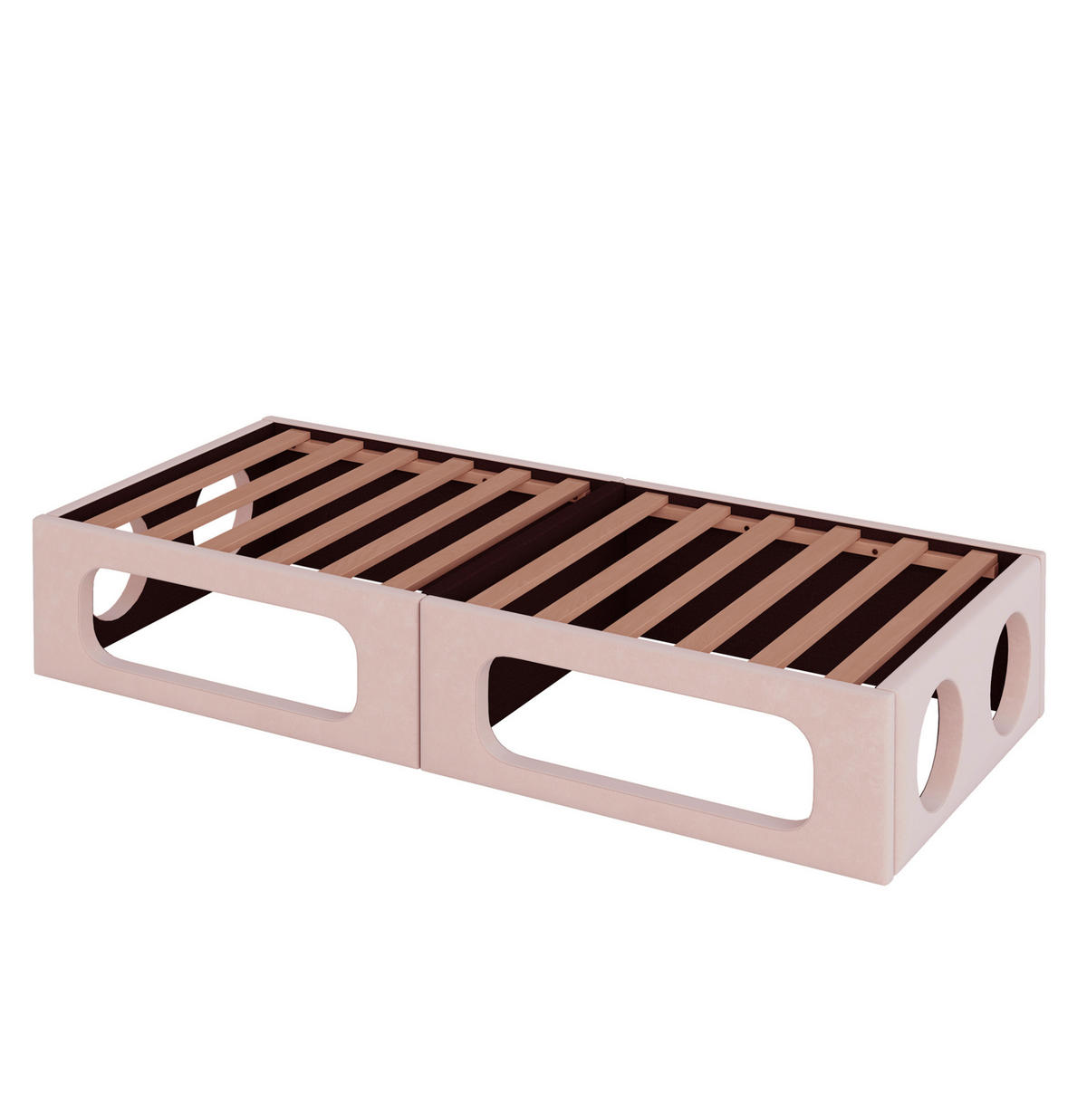 POLSTERBETT 180/200 cm Rosa aus Samt mit Haustierbett-Funktion - Rosa, Holzwerkstoff (180/200cm) - OKWISH