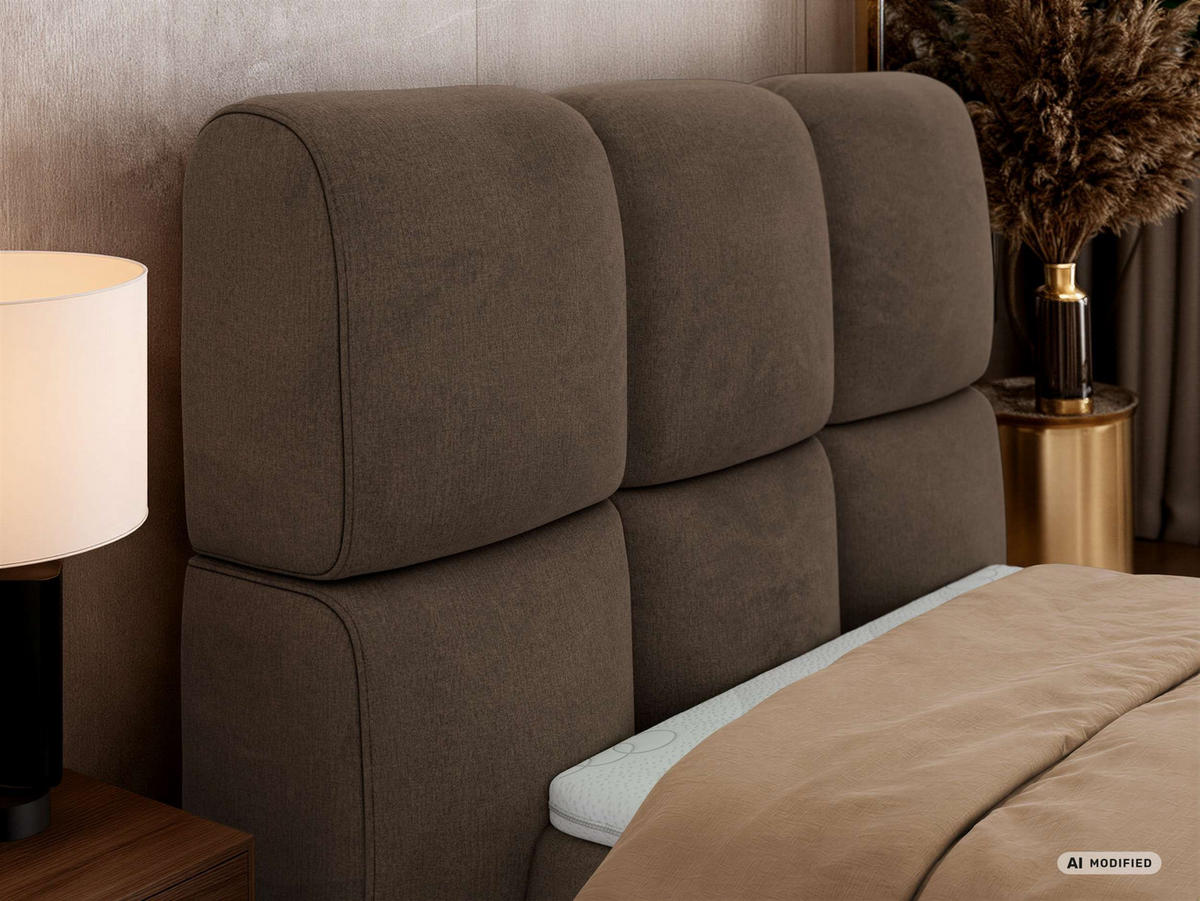 BOXBETT NIRA 90/200 - Braun Velvet - Topper T25 - H4 - Schwarz/Braun, Kunststoff/Textil (90/200cm) - MKS