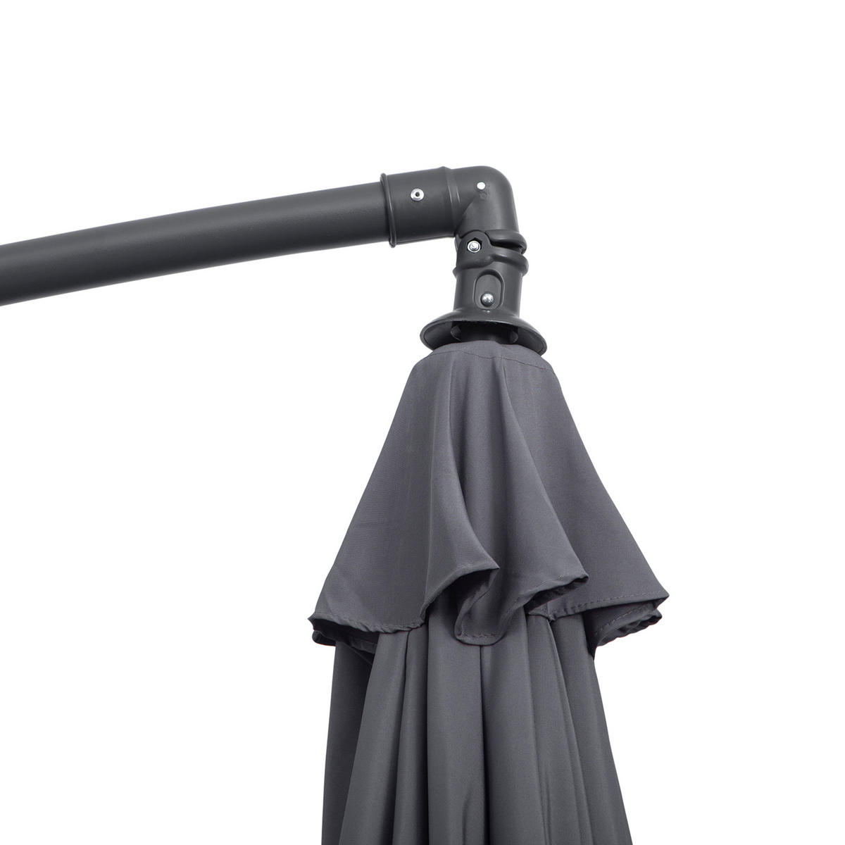 AMPELSCHIRM Grau Ø 295 cm - Grau, Textil (295/295cm) - PANGIVO