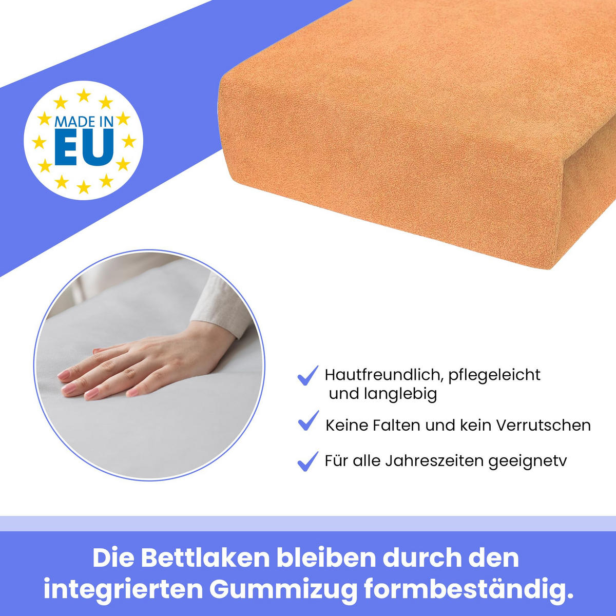 SPANNBETTLAKEN 200/220 cm, Frottee Elastisch 100 % Baumwolle Lachs - Sandfarben, Textil (200/220cm) - Best For Home