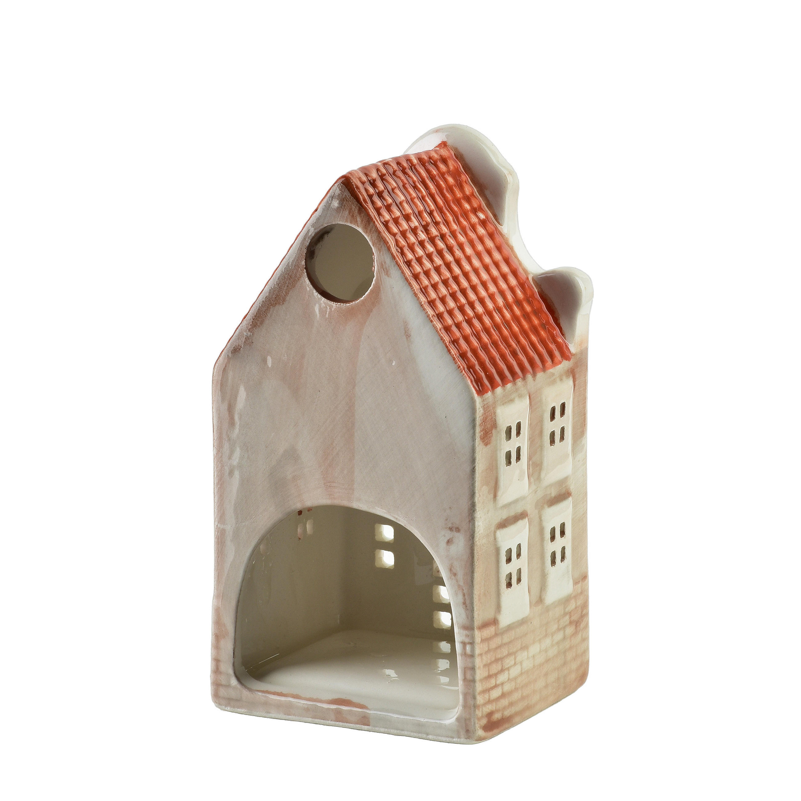 TEELICHTHALTER Hytte Beige 6,5x5,5x12 cm Keramik - Beige, Keramik (6.5/12cm) - Mondex
