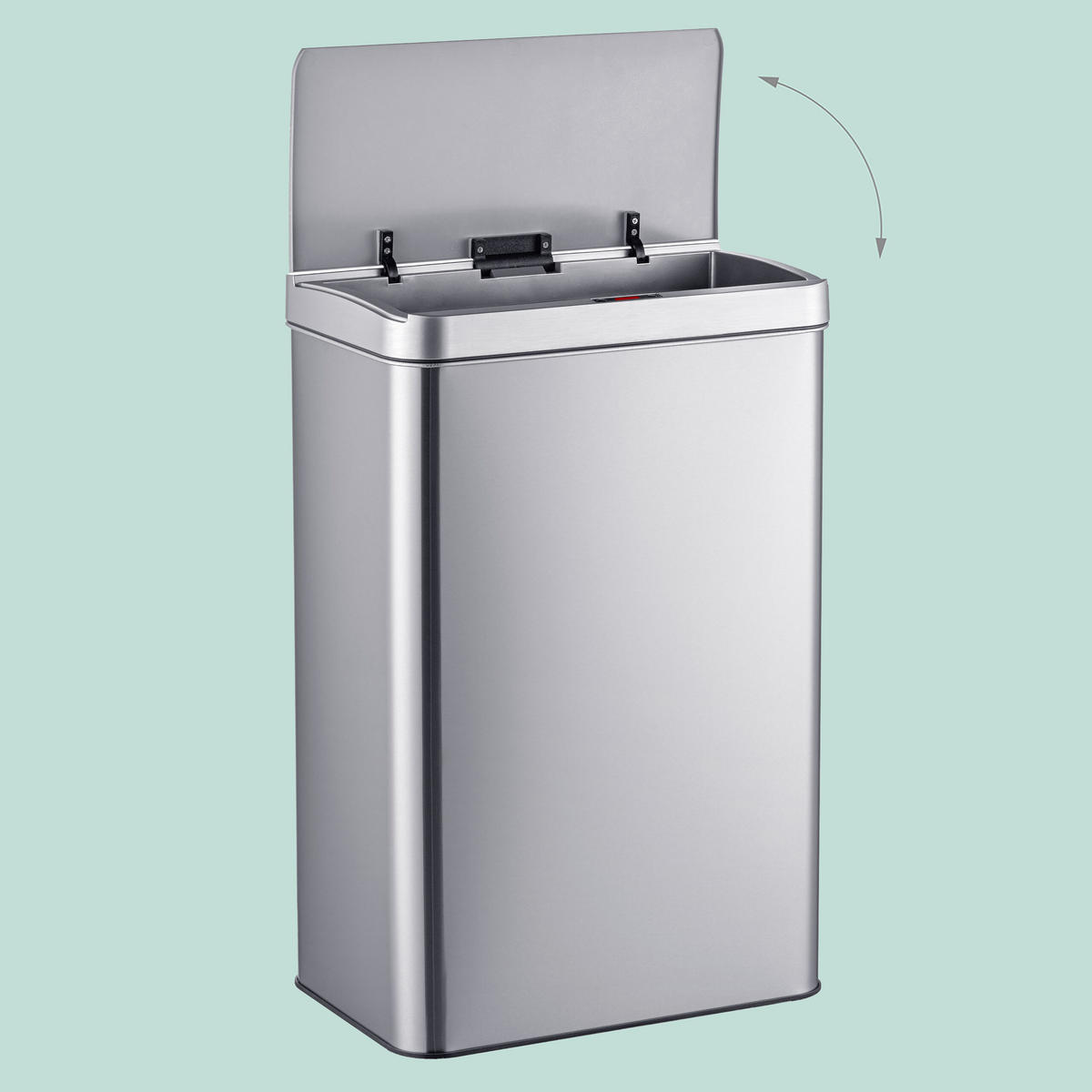 SENZOROVÝ kôš - strieborná, kov/plast (42/63/27cm) - Relaxdays