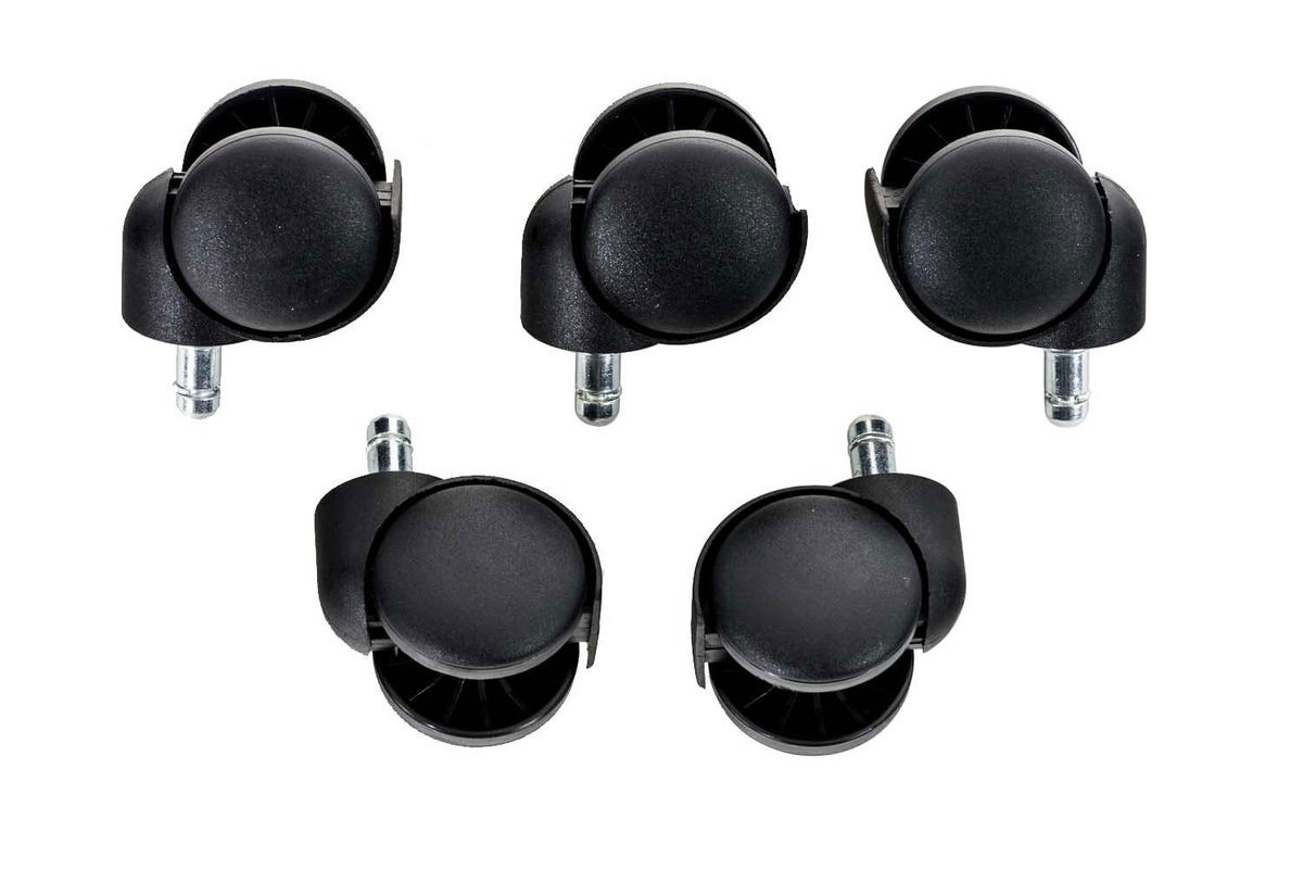LENKROLLEN Kunststoff schwarz - Schwarz, Kunststoff (5/9/5cm) - CLP