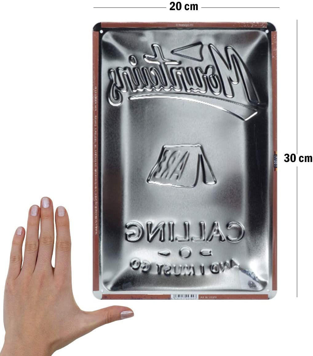 BLECHSCHILD 20/30 cm Outdoor & Activities The Mountains Are Calling - Multicolor, Metall (20/30/0.2cm) - Nostalgic-Art