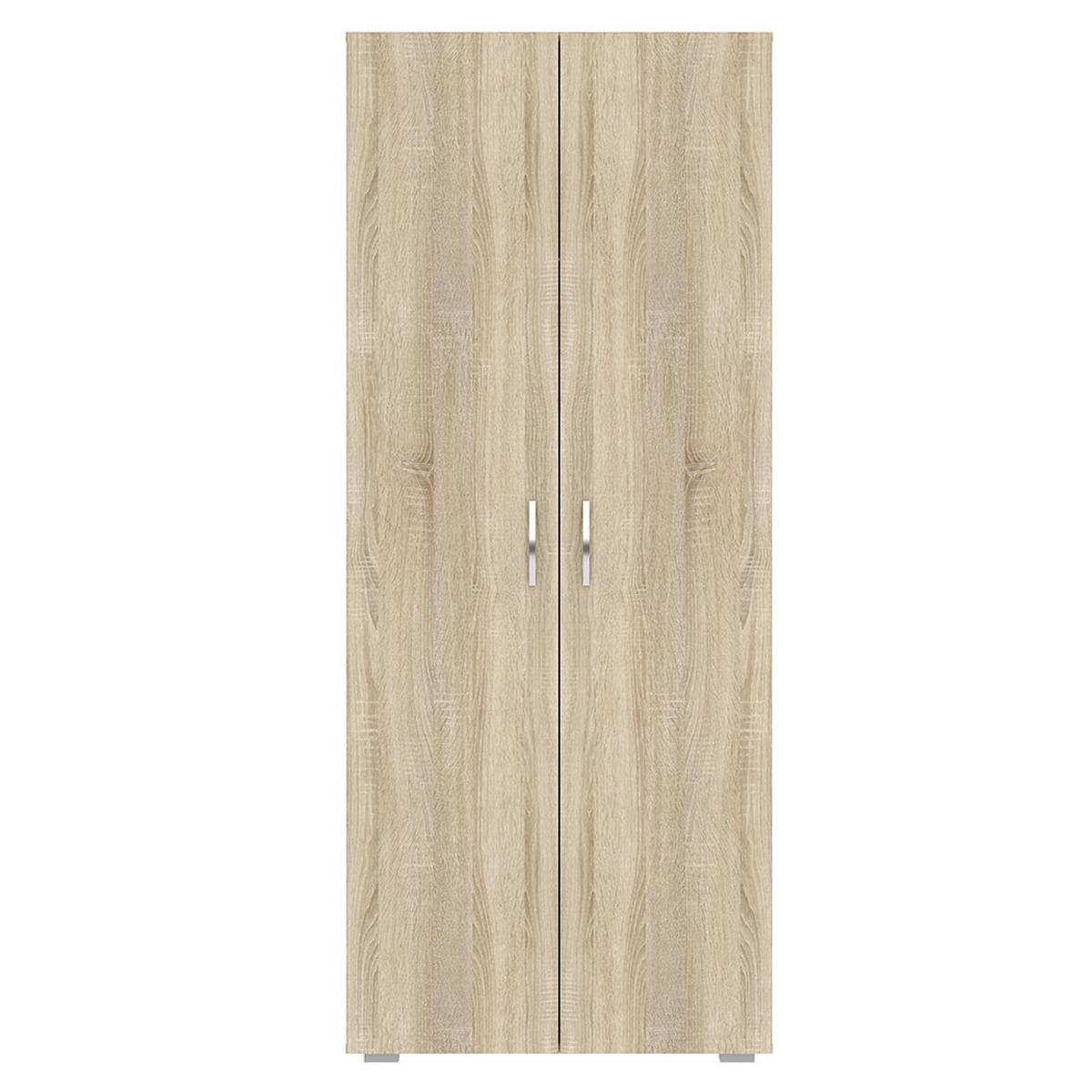 KLEIDERSCHRANK Basic Eiche Sonoma 74 / 52 / 179 cm - Silberfarben/Sonoma Eiche, Holz/Holzwerkstoff (74/179/52cm) - Feldmann-Wohnen