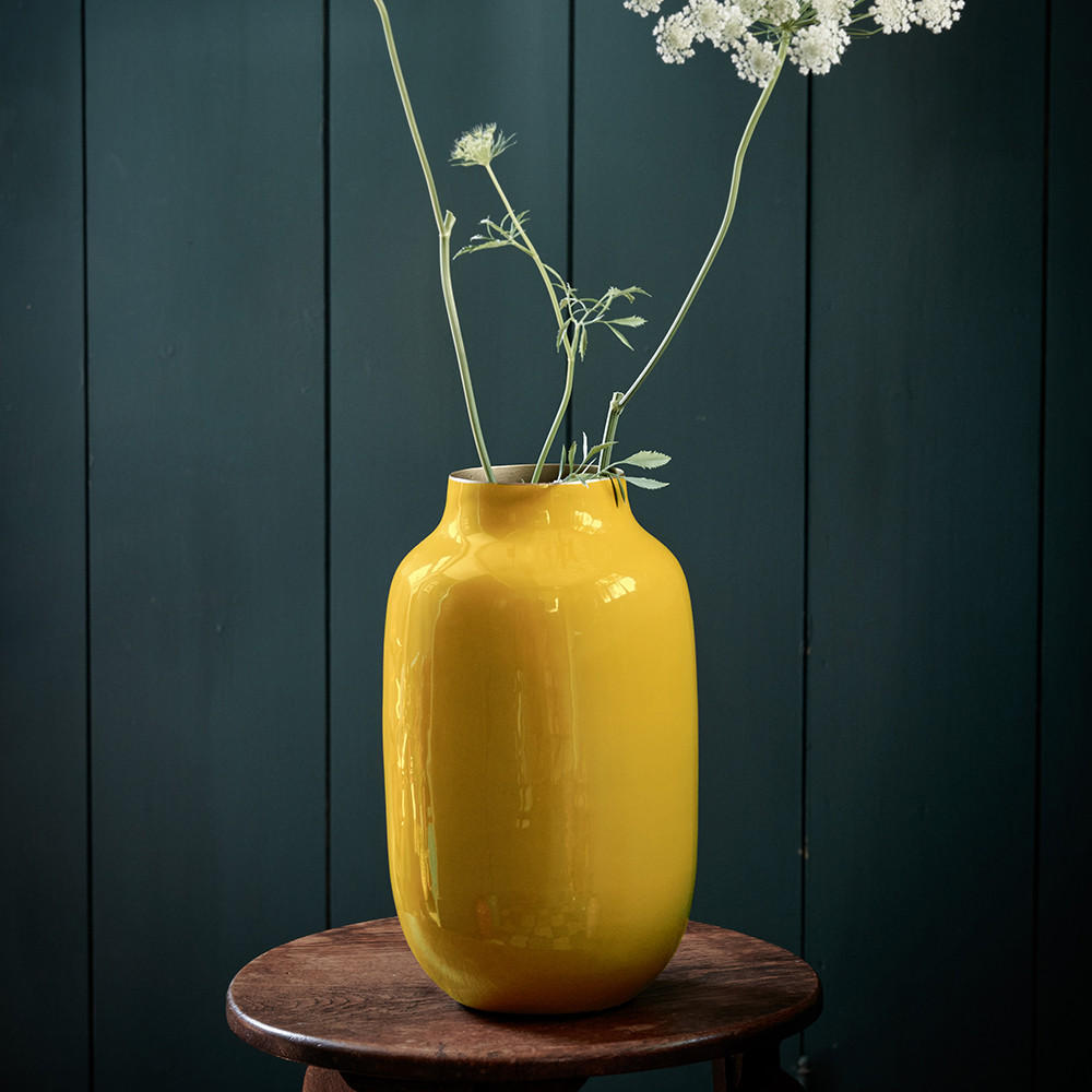 VASE Metal oval gelb 30 cm - Gelb, Metall (30cm) - Pip Studio