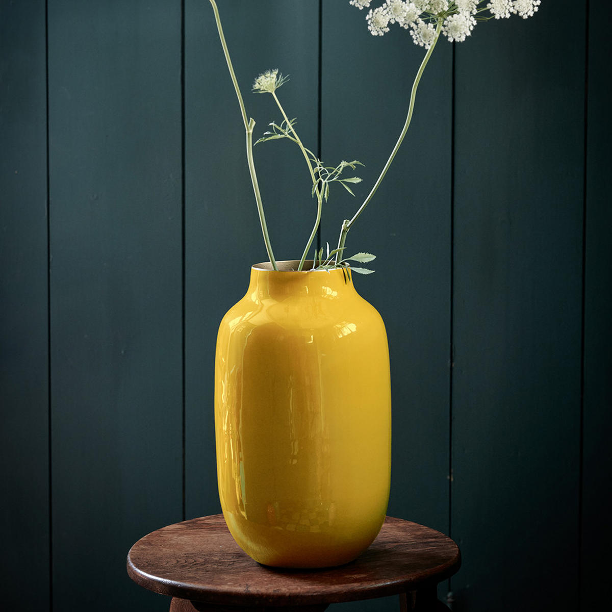 VASE Metal oval gelb 30 cm - Gelb, Metall (30cm) - Pip Studio