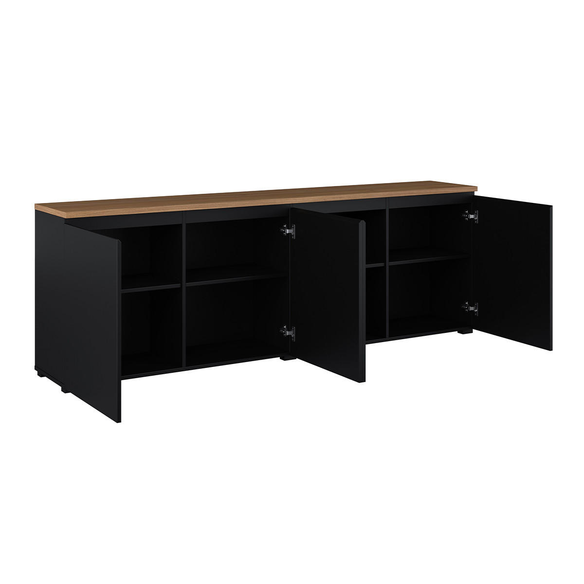 SIDEBOARD Liko Schwarz und Holz - Schwarz, Holzwerkstoff (200/67.9/34.5cm) - Petits-meubles