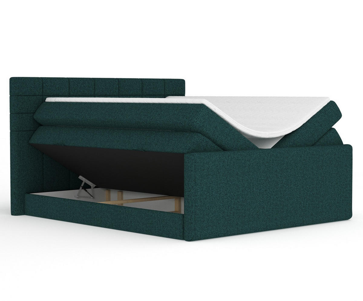 BOXSPRINGBETT Ava Grün 160/200 cm - Schwarz/Grün, Holz/Holzwerkstoff (160/200cm) - Maison de Reve