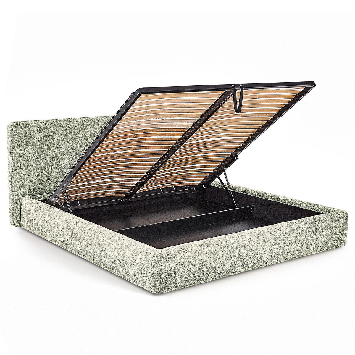 POLSTERBETT - Hellgrau, Holz/Textil (180/200cm) - home24