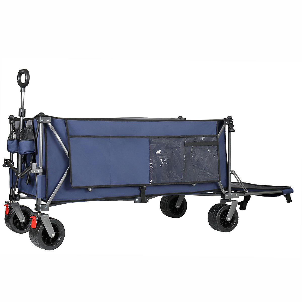 HANDWAGEN, faltbar-verbreitert, 300+120L, Geländeräder, blau - Blau, Metall (27.5/72.5/41cm) - Vallsero