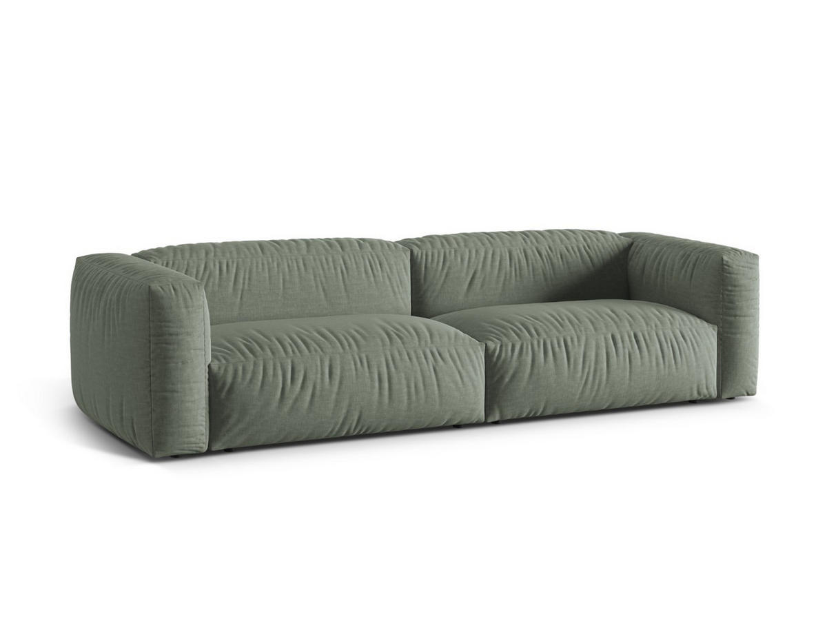 SOFA modular Martina aus strukturiertem Stoff moosgrün 4 Sitzplätze - Salbeigrün, Textil (320/75/106cm) - Micadoni