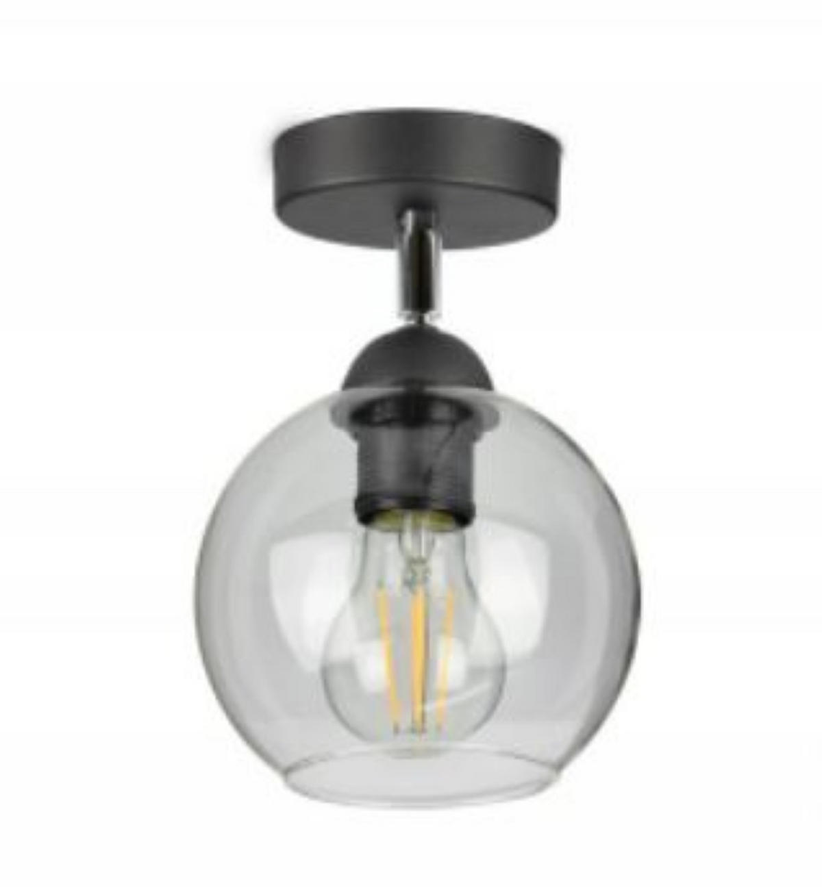 DECKENLEUCHTE HAGEN - Transparent, Glas/Metall (15/15/21cm) - kiki design