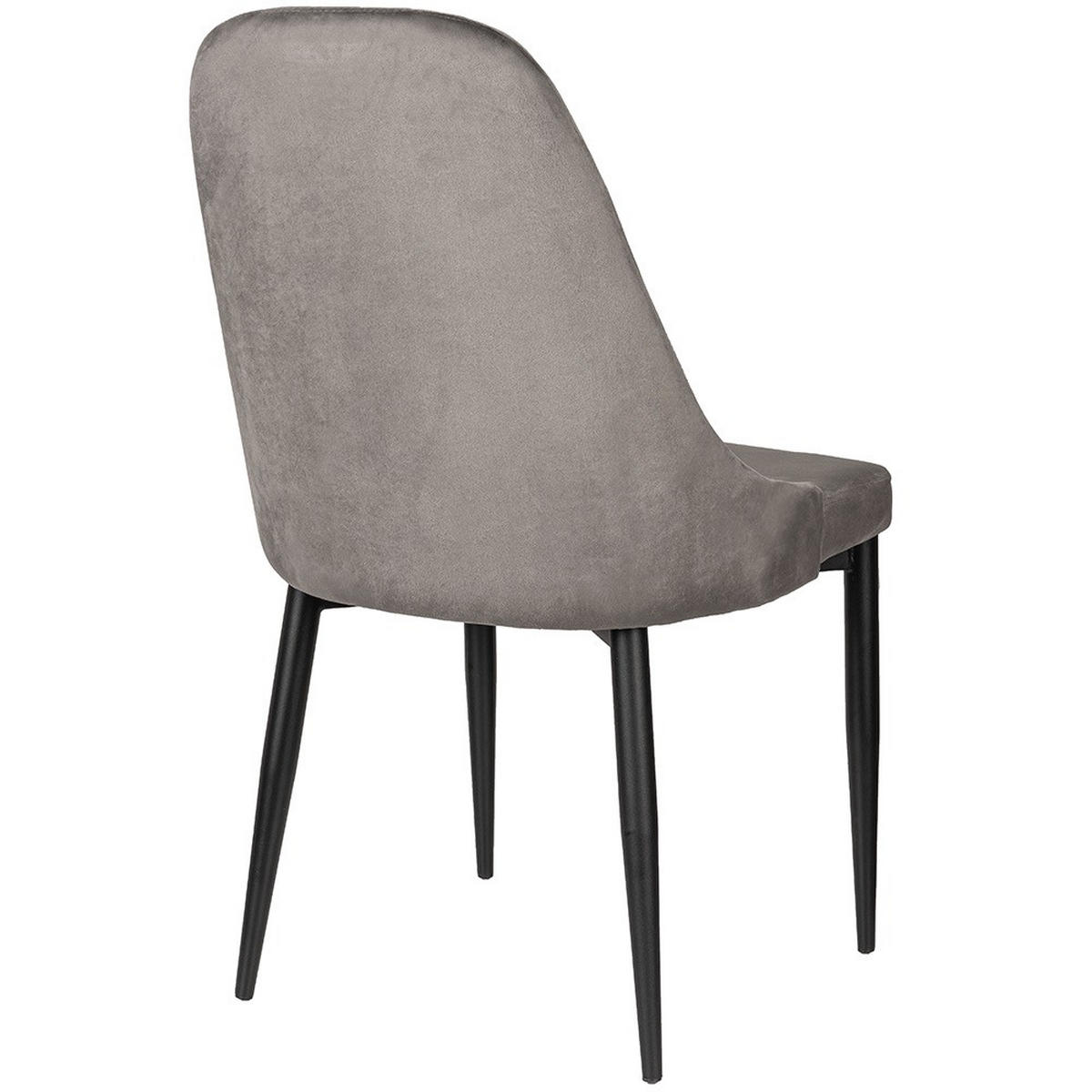 ESSZIMMERSTUHL Tila – 2er Set aus Samt, Grau, mit Metallgestell - Dunkelgrau/Schwarz, Textil/Metall (47/94/46cm) - Jana