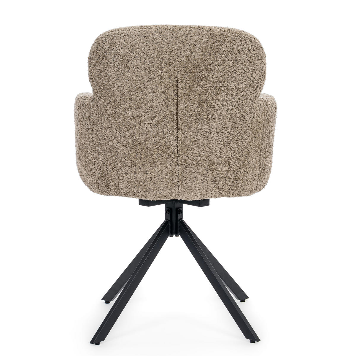 STUHL BIONE drehbar gepolsterter mit Steppung - beige - Boucle - Sandfarben/Beige, Textil/Metall (58/88/59cm) - NEW HOME