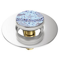 WASCHBECKENSTÖPSEL Pop-Up Mosaic World - Blau, Metall (6/4/5cm) - Sanilo