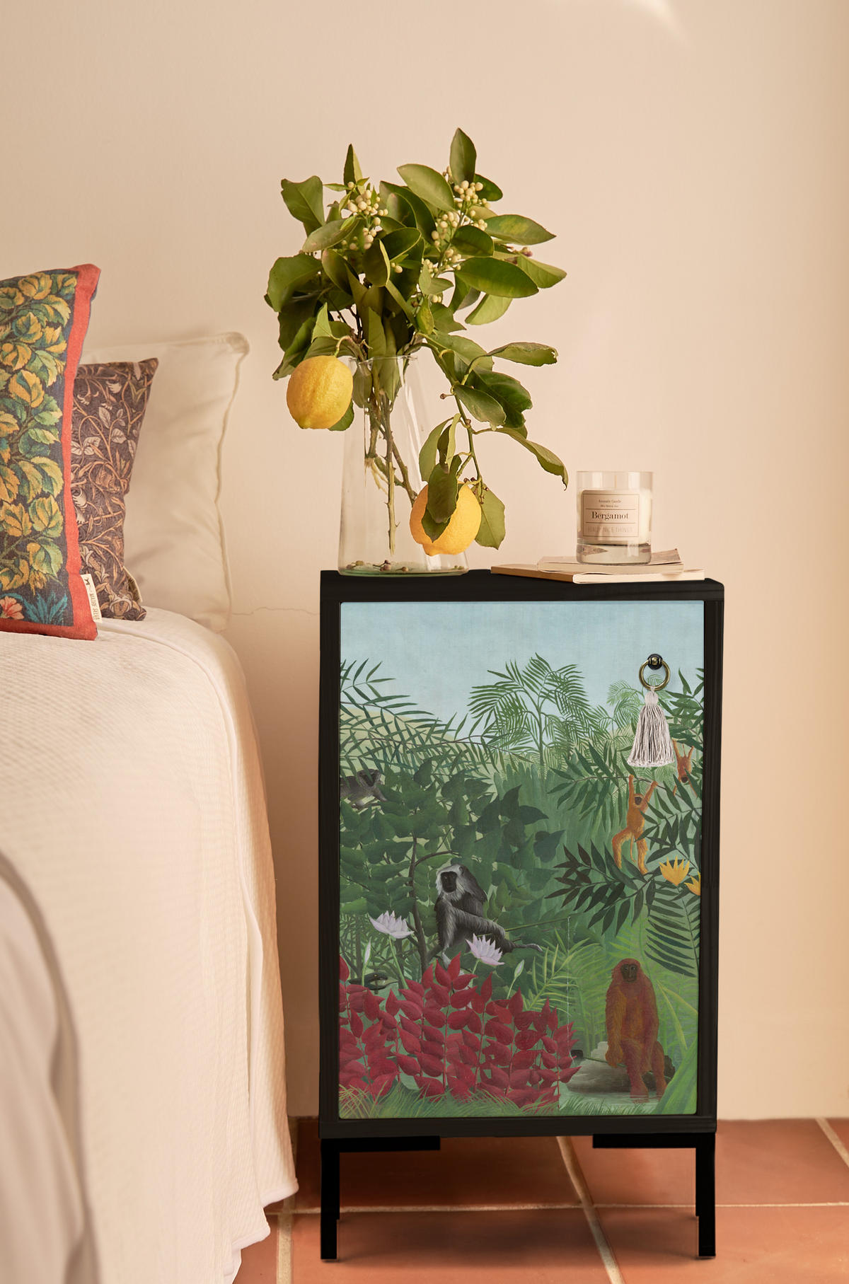 NACHTTISCH aus MDF im Salvage-Stil ROSSEAU - Multicolor/Schwarz, Holzwerkstoff (30/65/40cm) - RNT By Really Nice Things