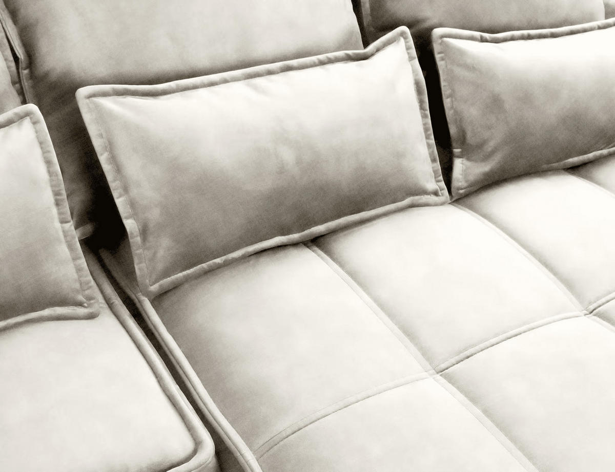 ECKSOFA mit Schlaffunktion und Bettkasten - Beige, Textil (196/265cm) - Eltap