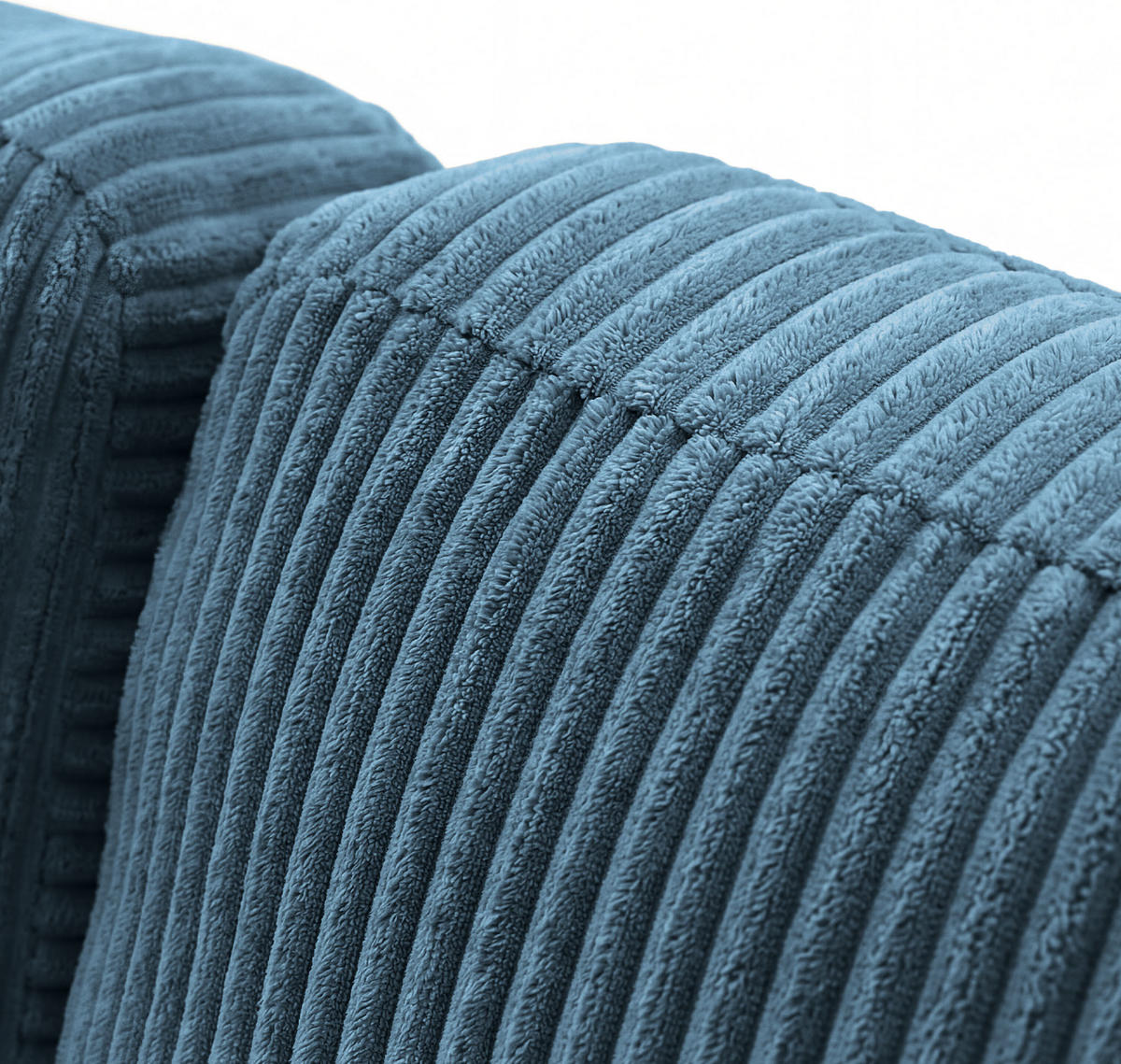 ECKSOFA Cora mit Schlaffunktion & Stauraum, Universell Rechts/Links, Blau Cord Chenille 260/82/160 cm - Blau/Schwarz, Kunststoff/Textil (250/160cm) - WFL GROUP