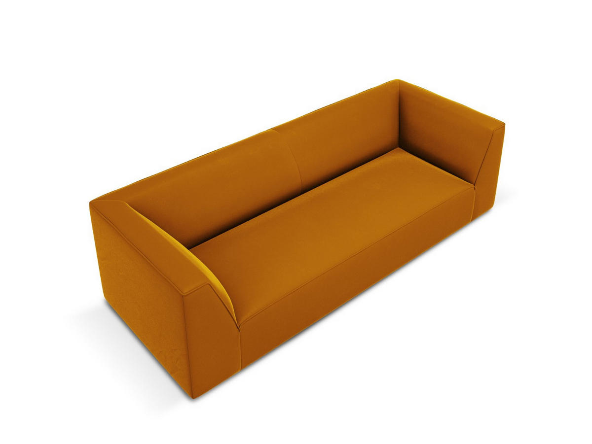 SOFA Ruby aus Samt gelb 3 Sitzplätze - Gelb, Textil (93/69/232cm) - Micadoni
