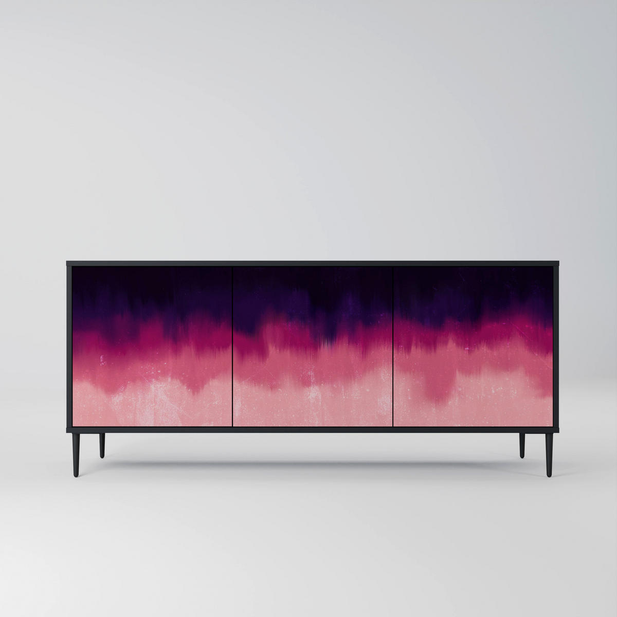 SIDEBOARD AURORA BOREALIS, Eicheneffekt, 164,5x42x77,5 cm, 3 Türen - Eichefarben/Buchefarben, Holzwerkstoff/Buchenholz (164.5/77.5/42cm) - SpaceRebels