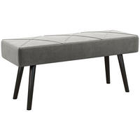 BETTBANK mit X-Muster, in Samtoptik, bis 120 kg Belastbar, Grau - Grau, Kunststoff (36/45/100cm) - HOMCOM
