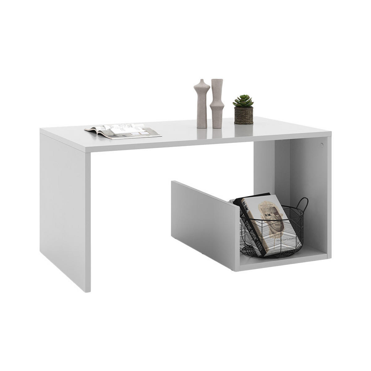 COUCHTISCH Lonar Weiß 80 x 46.6 cm - Weiß, Holzwerkstoff (46.6/80/40cm) - Vicco