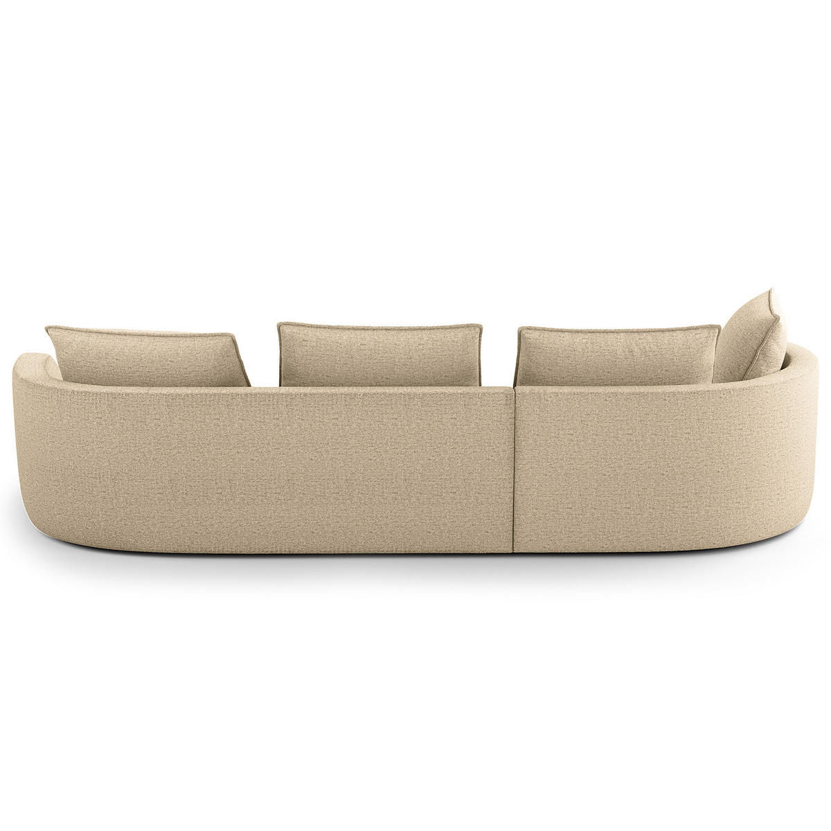 BIGSOFA - Taupe/Schwarz, Kunststoff/Textil (322/82/154cm) - home24