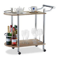 SERVIERWAGEN - Silberfarben, Holzwerkstoff/Metall (82/76/39cm) - Relaxdays