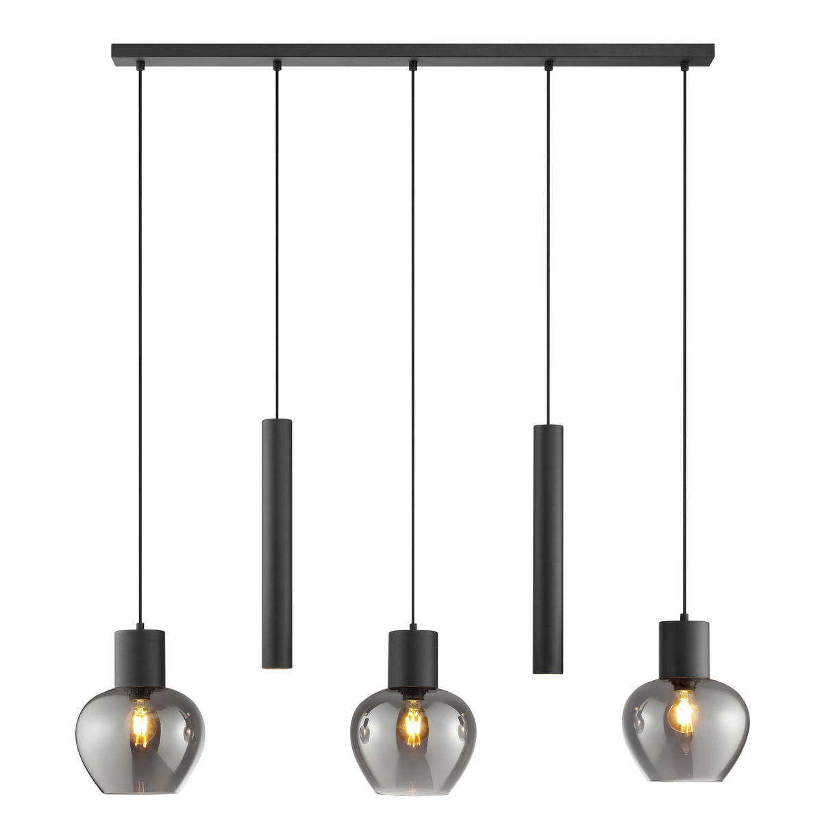 LED DECKENLEUCHTE Ligari Schwarz/Rauchglas 23/123/150 cm - Multicolor, Kunststoff (23/123/150cm) - Brilliant