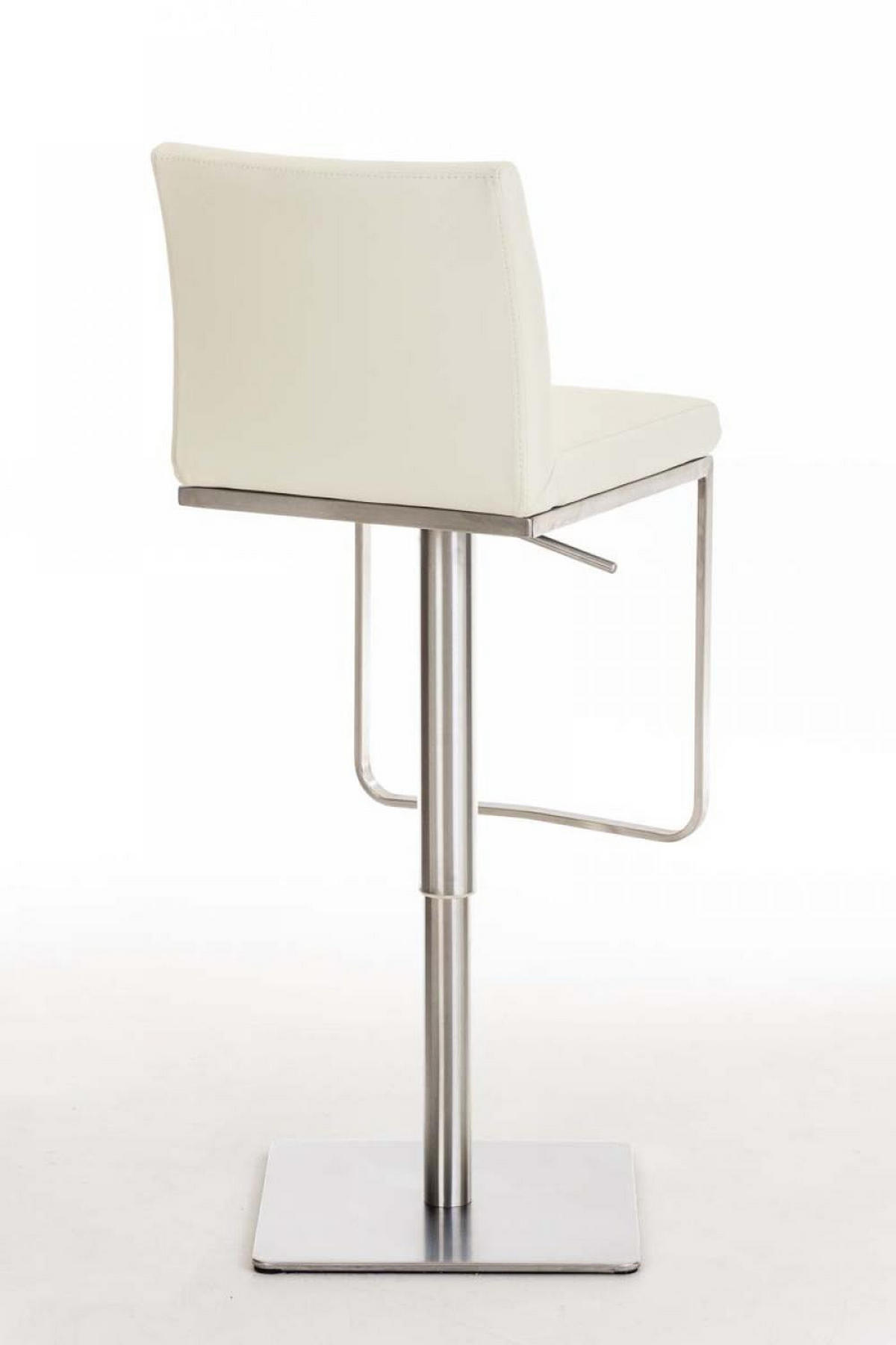 BARHOCKER 2er Set Lederlook Creme - Edelstahlfarben/Creme, Textil/Metall (42/86/44cm) - CLP