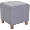SITZWÜRFEL eckig 45/45/46 cm Stoff hellgrau - Hellgrau/Naturfarben, Holz/Textil (45/46/45cm) - CLP