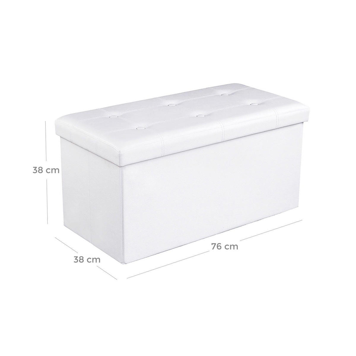 SITZTRUHE SITZBANK - Weiß, Holzwerkstoff (38/38/76cm) - Hansiro