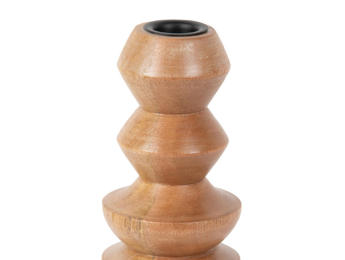 KERZENHALTER Formado Orange 7.5/7.5/23 cm - Beige, Holz (7.5/23/7.5cm) - Present Time